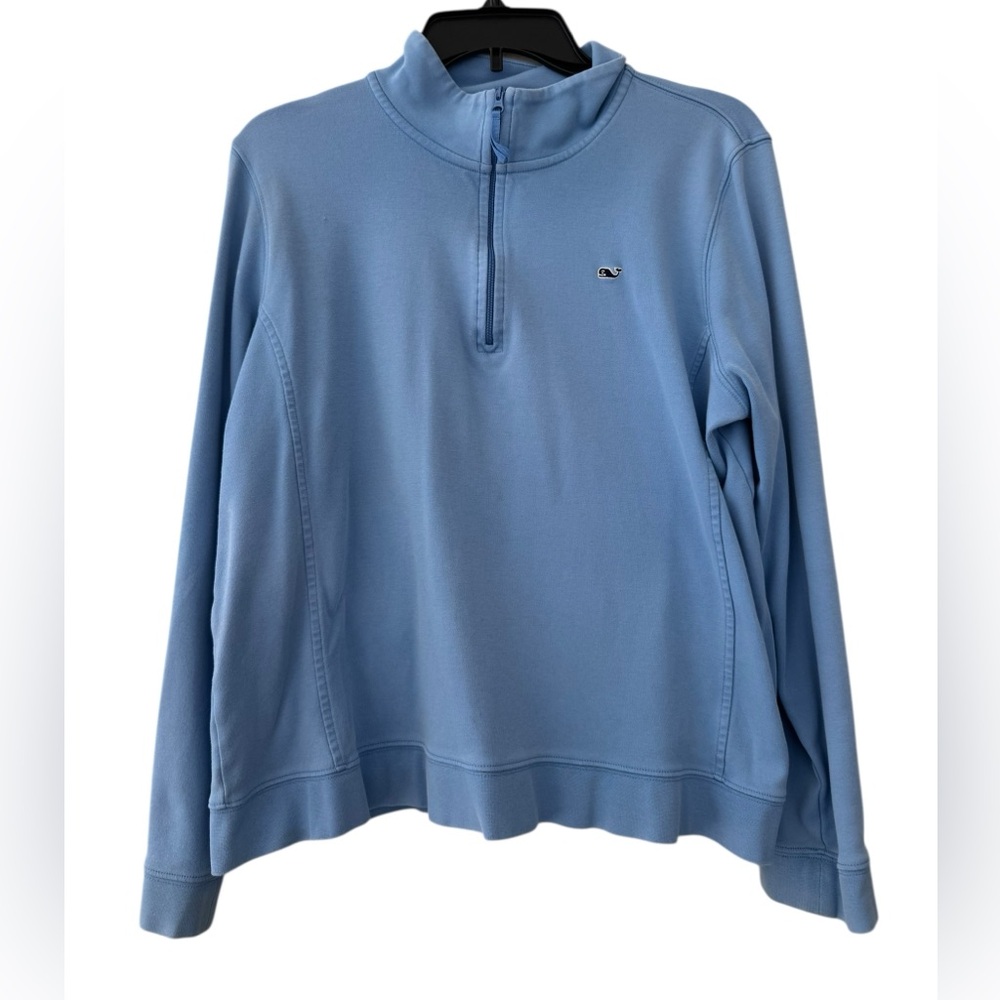 Vineyard Vines Shirt Girls XL High Neck Lightweight Casual 1/4 Zip Blue